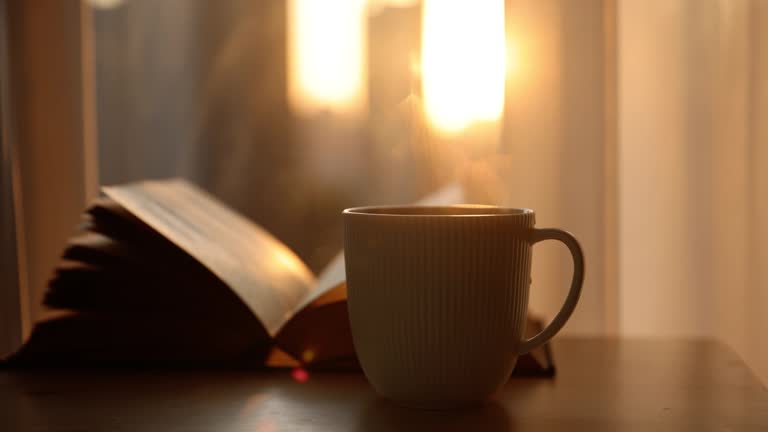 Warm mug on a quiet table with soft evening light